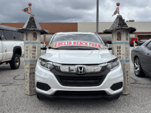 Local artist Joan of Art crafted a model of the Euclid Beach Park Arch to display for the occasion. She will also be participating in this year's Waterloo Arts Fest.