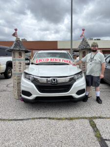 Local artist Joan of Art crafted a model of the Euclid Beach Park Arch to display for the occasion. She will also be participating in this year's Waterloo Arts Fest.