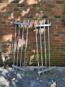These gates were located inside the Laff-In-The-Dark ride at Euclid Beach Park! They are painted to look like metal, but I'm fairly certain that they're mostly made of wood.
