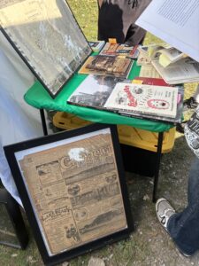 Just outside of my display tent, my collection of books about Euclid Beach (and some other parks) were available to browse, along with a detailed map showing the original locations of attractions and landmarks in & around Euclid Beach Park.