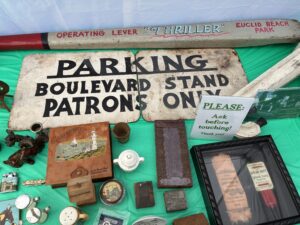 Along with my own Euclid Beach Park memorabilia, I also had the privilege of borrowing this original Thriller operating lever from the Euclid Beach Park Now archives to display alongside the operator's phone!
