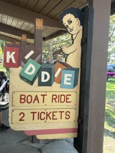 A visitor to the event brought the original Euclid Beach Park Kiddie Boat Ride sign to display.