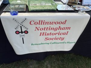 The Collinwood Nottingham Historical Society's booth.