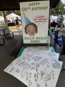 By the end of the day, nearly 3 full sheets of poster board were filled with signatures & sentiments from guests, volunteers, and neighbors! These will be kept inside the card as a sort of time capsule of the occasion and the memories shared!