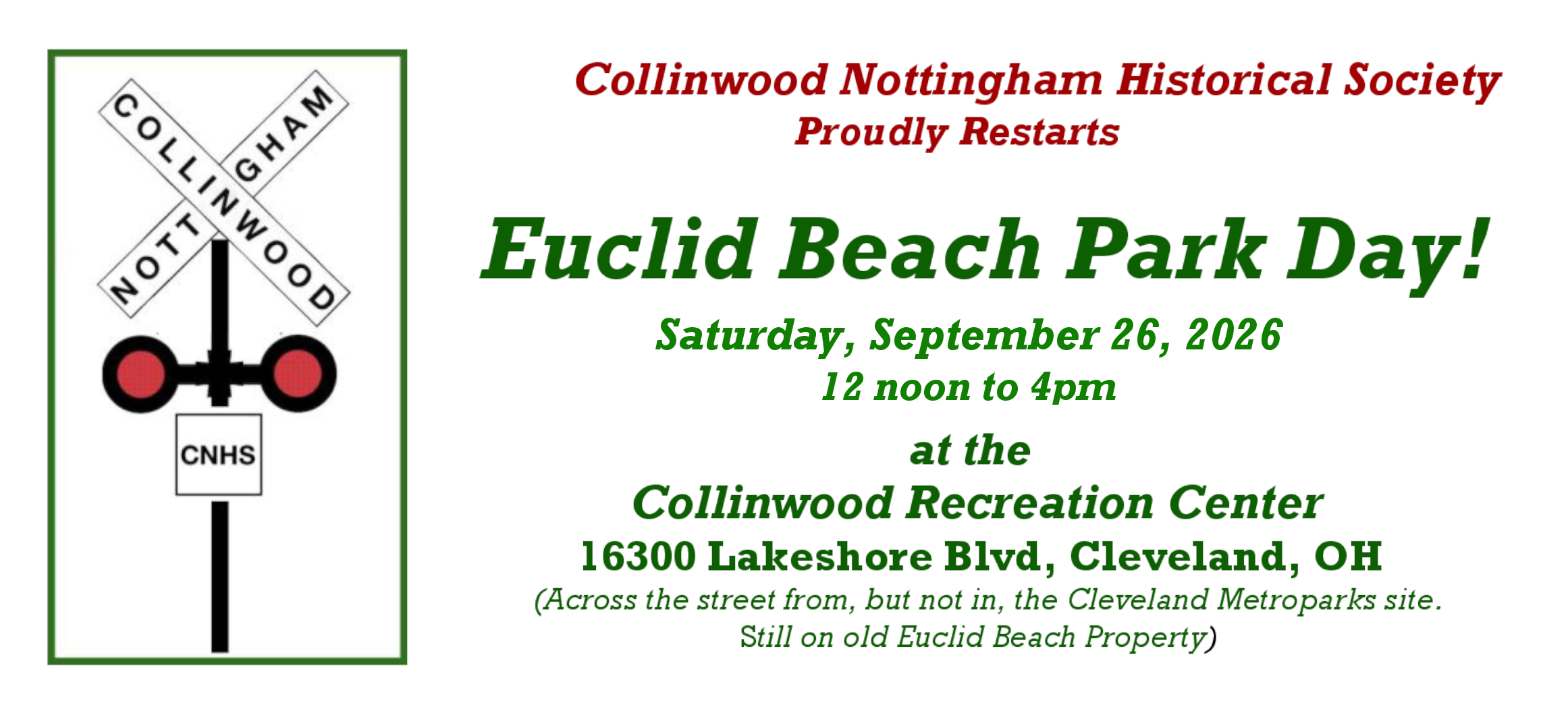 Featured infographic for Euclid Beach Park Day 2026